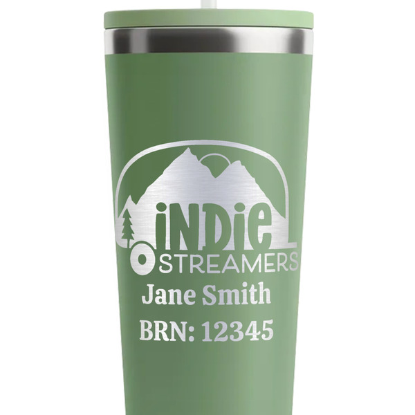 Airstream Indie Club Logo Light Green RTIC Everyday Tumbler - 28 oz. - Close Up