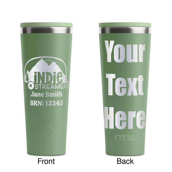 Airstream Indie Club Logo Light Green RTIC Everyday Tumbler - 28 oz. - Front and Back