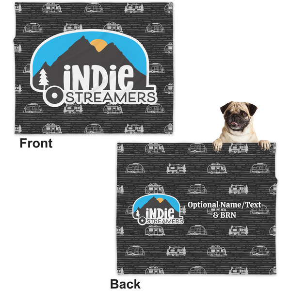 Airstream Indie Club Logo Microfleece Dog Blanket - Large- Front & Back