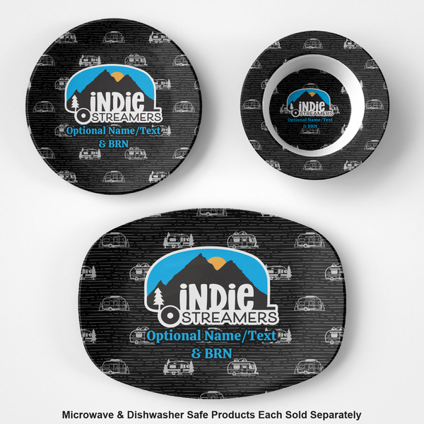 Airstream Indie Club Logo Microwave Safe Composite Polymer Plastic Dishware - Group