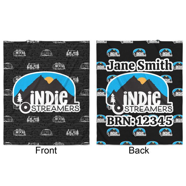 Airstream Indie Club Logo Minky Blanket - 50"x60" - Double Sided - Front & Back