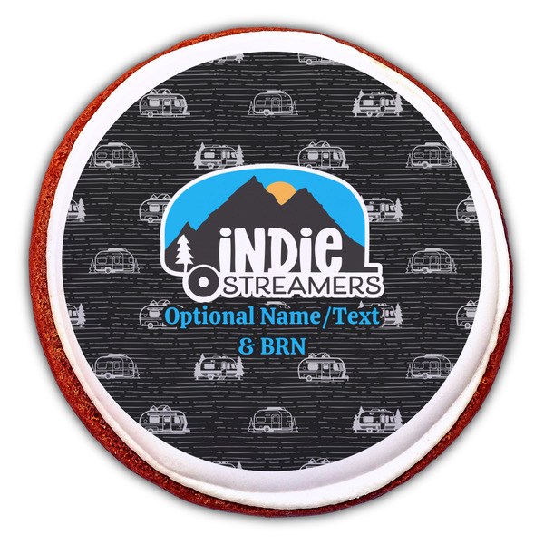 Airstream Indie Club Logo Printed Icing Circle - Large - On Cookie