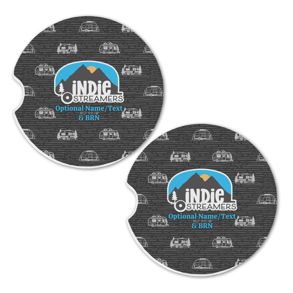 Airstream Indie Club Logo Sandstone Car Coasters - Set of 2