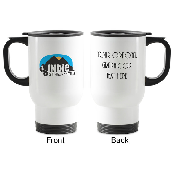 Airstream Indie Club Logo Stainless Steel Travel Mug with Handle - Front & Back
