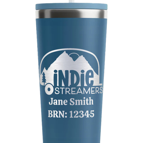 Airstream Indie Club Logo Steel Blue RTIC Everyday Tumbler - 28 oz. - Close Up