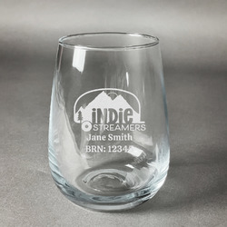 Airstream Indie Club Logo Stemless Wine Glass - Laser Engraved