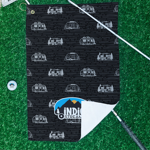 Airstream Indie Club Logo Waffle Weave Golf Towel - In Context