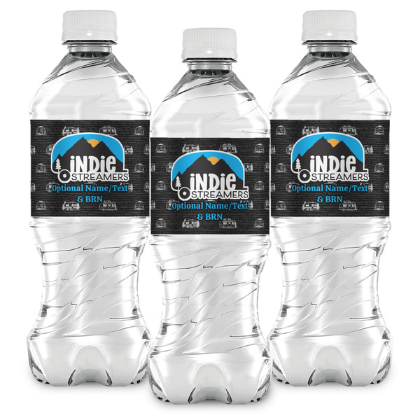 Airstream Indie Club Logo Water Bottle Labels - Front View