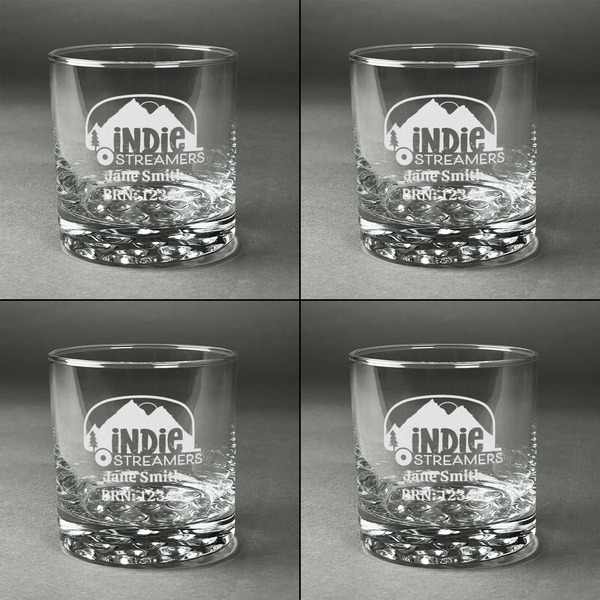 Airstream Indie Club Logo Whiskey Glasses - Set of 4 - Front