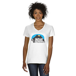 Airstream Indie Club Logo Women's V-Neck T-Shirt - White