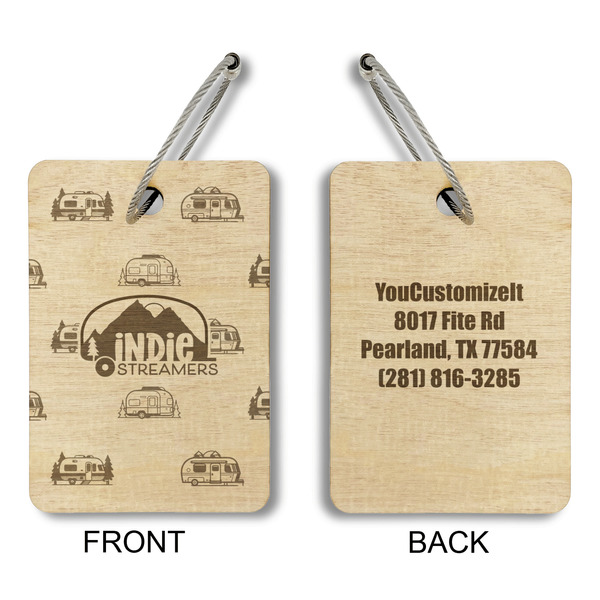 Airstream Indie Club Logo Wood Luggage Tags - Rectangle - Approval