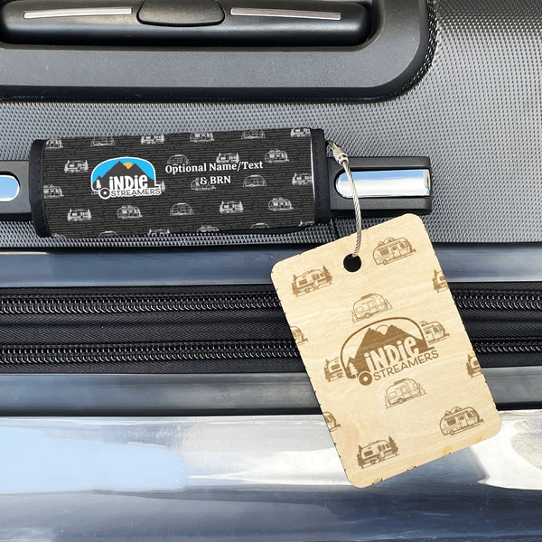 Airstream Indie Club Logo Wood Luggage Tags - Rectangle - Lifestyle