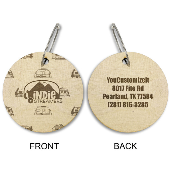 Airstream Indie Club Logo Wood Luggage Tags - Round - Approval