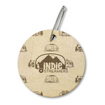 Airstream Indie Club Logo Wood Luggage Tag - Round
