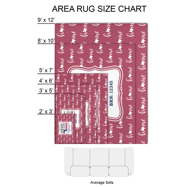 North Texas Airstream Community 2'x3' Indoor Area Rugs - Size Chart