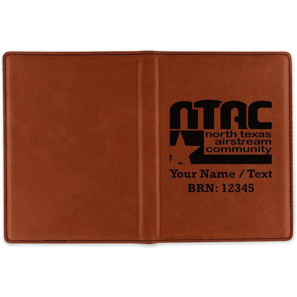 North Texas Airstream Community Cognac Leather Passport Holder Outside Single Sided - Apvl