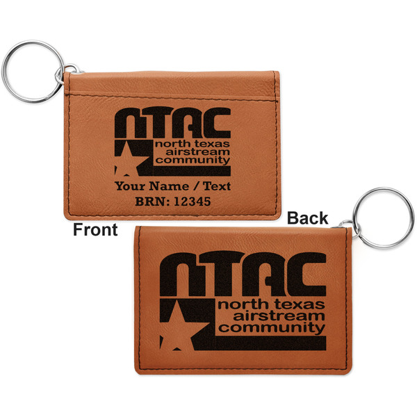 North Texas Airstream Community Cognac Leatherette Keychain ID Holders - Front and Back Apvl