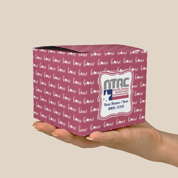 North Texas Airstream Community Cube Favor Gift Box - Scale View