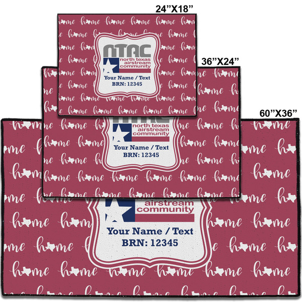 North Texas Airstream Community Door Mats - Size Comparison