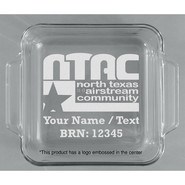 North Texas Airstream Community Glass Cake Dish - 8"x8" - Approval