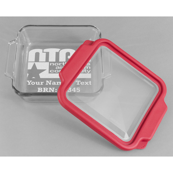 North Texas Airstream Community Glass Cake Dish - 8"x8" - Dish w/ Lid