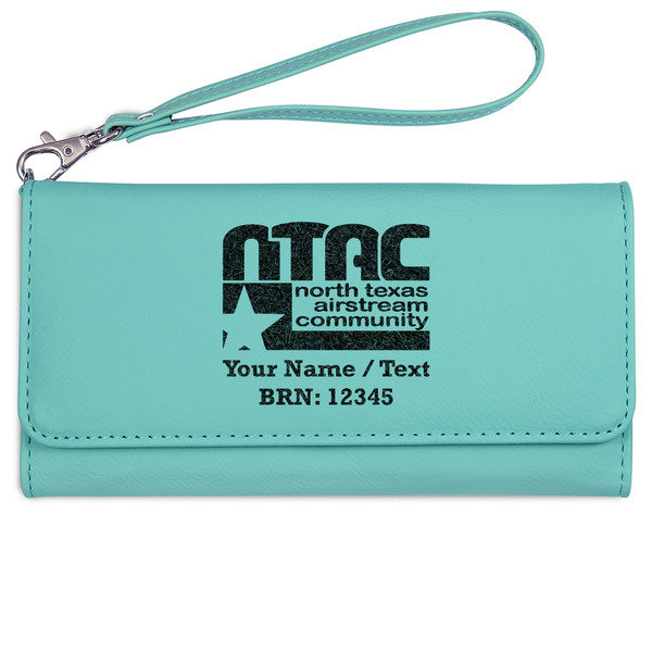 North Texas Airstream Community Ladies Wallet - Leather - Teal - Front View
