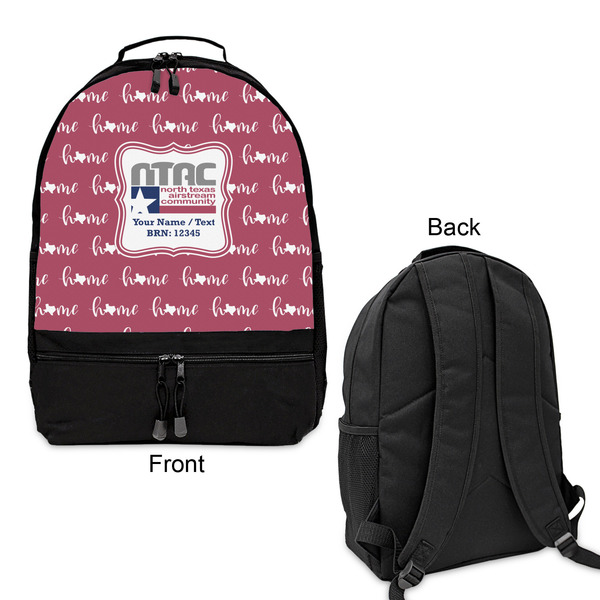 North Texas Airstream Community Large Backpack - Black - Front & Back View