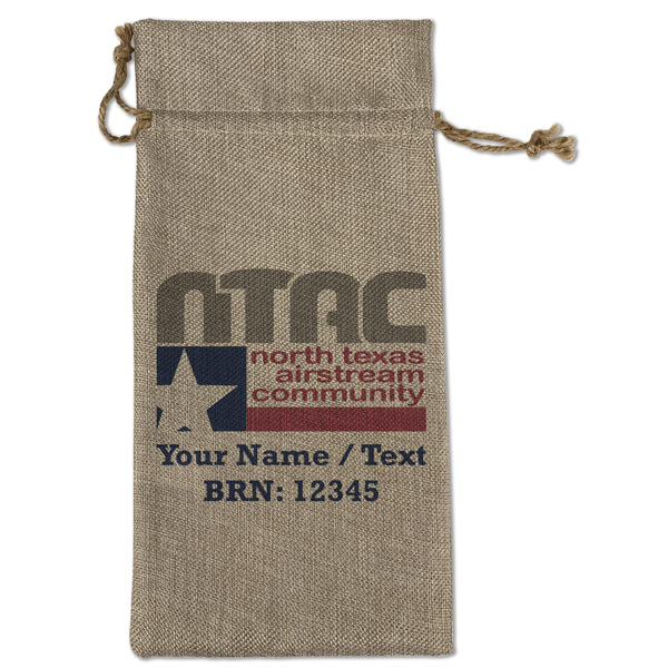 North Texas Airstream Community Large Burlap Gift Bags - Front