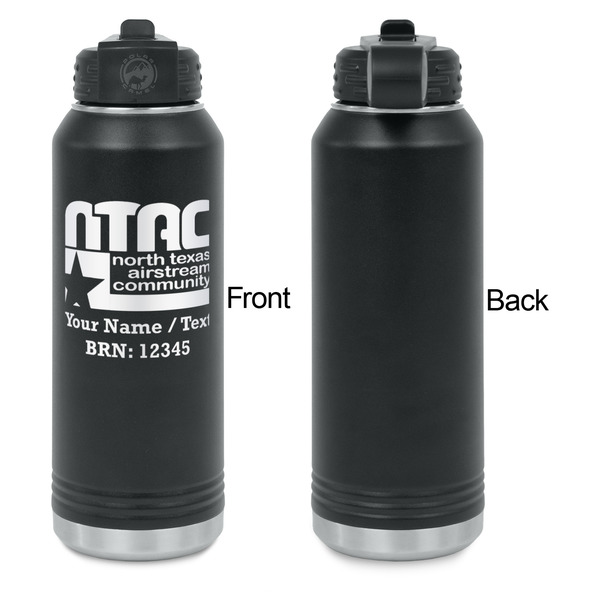 North Texas Airstream Community Laser Engraved Water Bottles - Front Engraving - Front & Back View