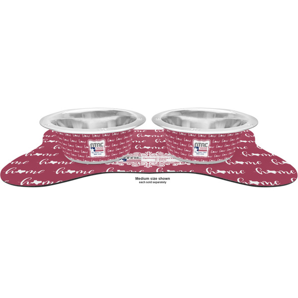 North Texas Airstream Community Metal Pet Bowls - On Dog Bone Shaped Mat