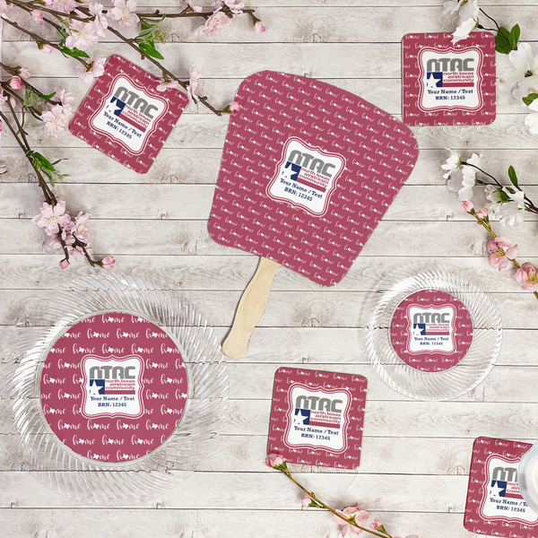 North Texas Airstream Community Party Supplies Combination Image - All items - Plates, Coasters, Fans