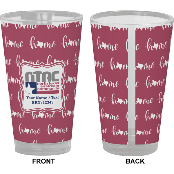 North Texas Airstream Community Pint Glass - Full Color - Front & Back Views