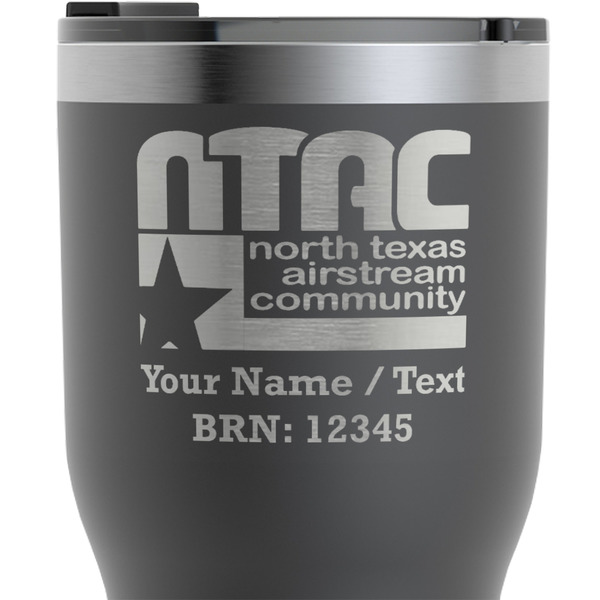 North Texas Airstream Community RTIC Tumbler - Black - Close Up