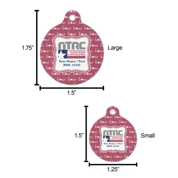 North Texas Airstream Community Round Pet ID Tag - Comparison Scale