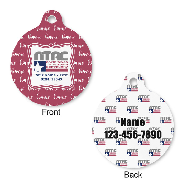 North Texas Airstream Community Round Pet ID Tag - Small - Front & Back View