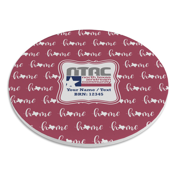 North Texas Airstream Community Round Stone Trivet - Angle View