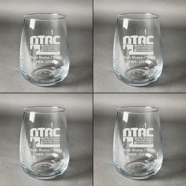 North Texas Airstream Community Set of Four Personalized Stemless Wineglasses (Approval)