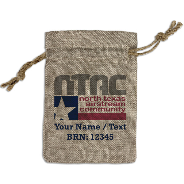North Texas Airstream Community Small Burlap Gift Bag - Front
