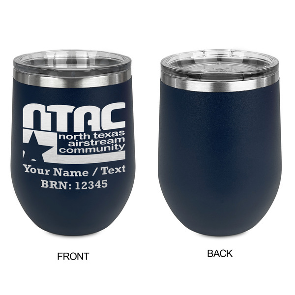 North Texas Airstream Community Stainless Wine Tumblers - Navy - Single Sided - Approval