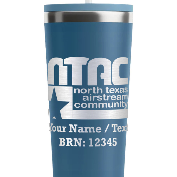 North Texas Airstream Community Steel Blue RTIC Everyday Tumbler - 28 oz. - Close Up