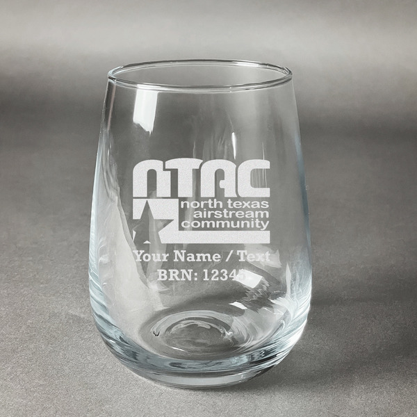 Custom North Texas Airstream Community Stemless Wine Glass - Laser Engraved