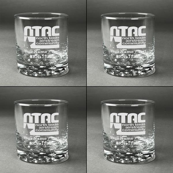 North Texas Airstream Community Whiskey Glasses - Set of 4 - Front