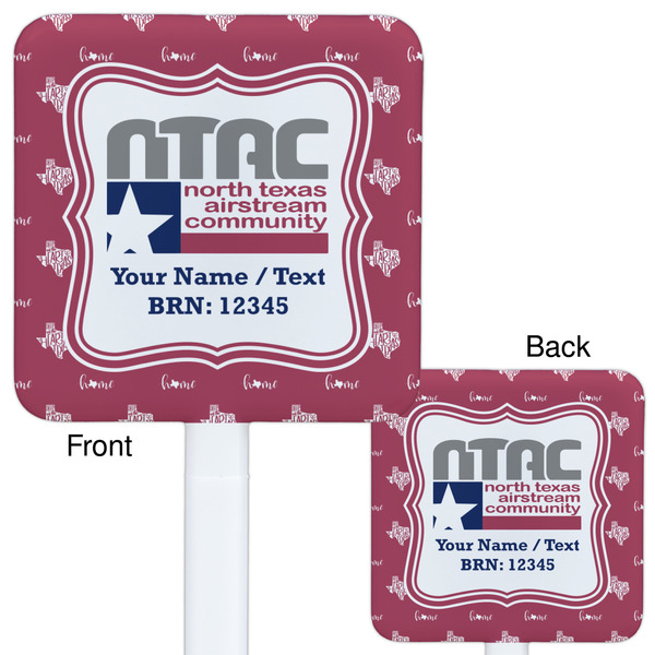 North Texas Airstream Community White Plastic Stir Stick - Double Sided - Front & Back