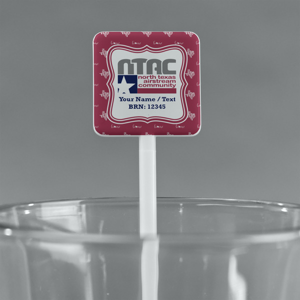 North Texas Airstream Community White Plastic Stir Stick - Square - Main