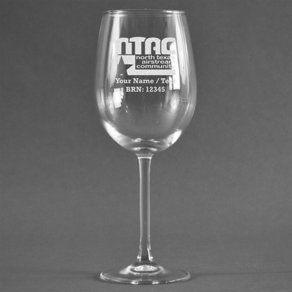 Custom North Texas Airstream Community Wine Glass - Laser Engraved