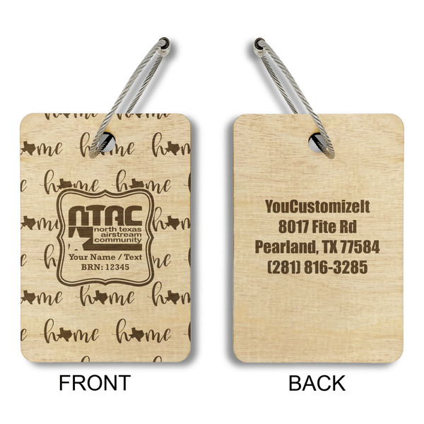 North Texas Airstream Community Wood Luggage Tags - Rectangle - Approval