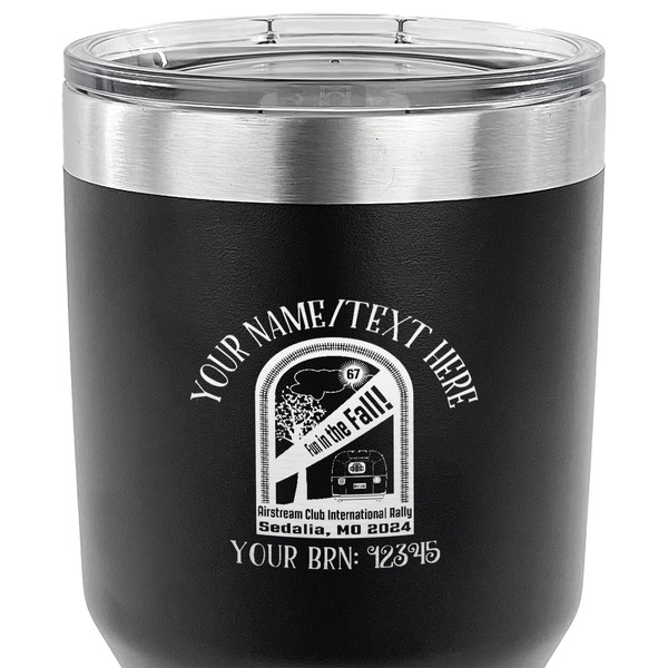 Airstream International Rally - 2024 30 oz Stainless Steel Ringneck Tumbler - Black - CLOSE UP