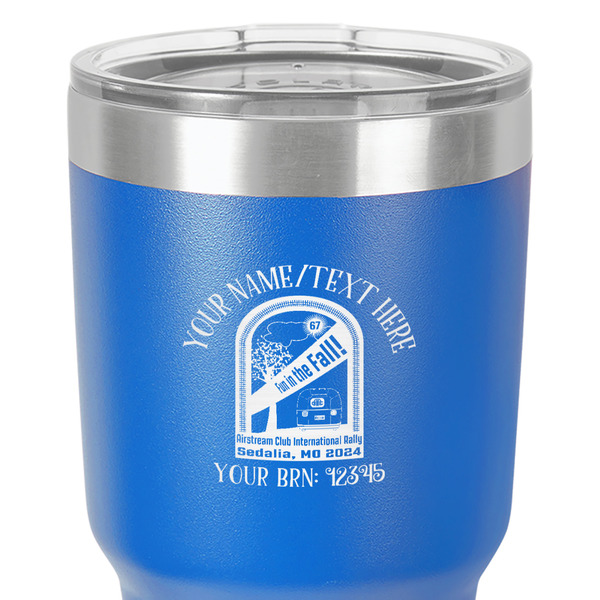 Airstream International Rally - 2024 30 oz Stainless Steel Ringneck Tumbler - Blue - Close Up