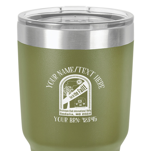 Airstream International Rally - 2024 30 oz Stainless Steel Ringneck Tumbler - Olive - Close Up
