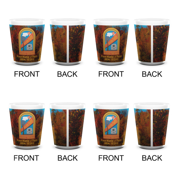 Airstream International Rally - 2024 Ceramic Shot Glass - White - Set of 4 - Front & Back